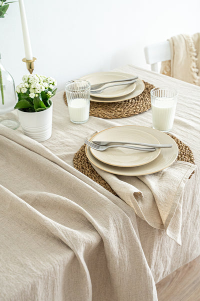 natural linen tablecloth