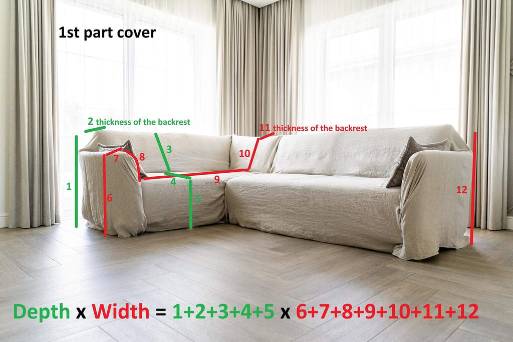 How to measure L shape sofa cover