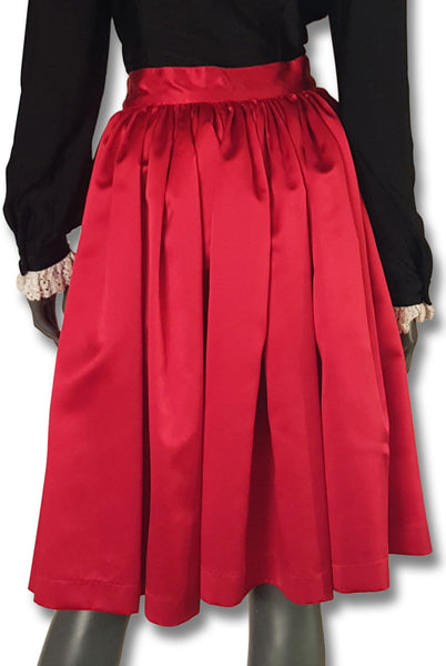 Scarlet Satin Gathered Skirt - refashioner