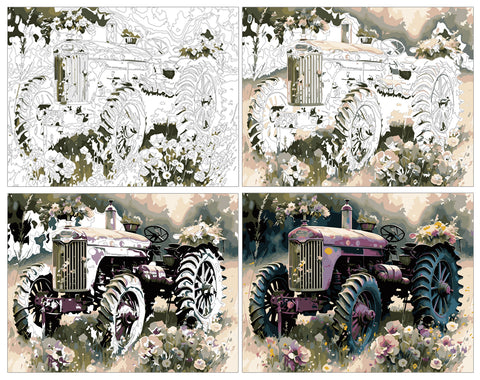 John Deere Tractor Art Paint By Numbers - Paint By Numbers