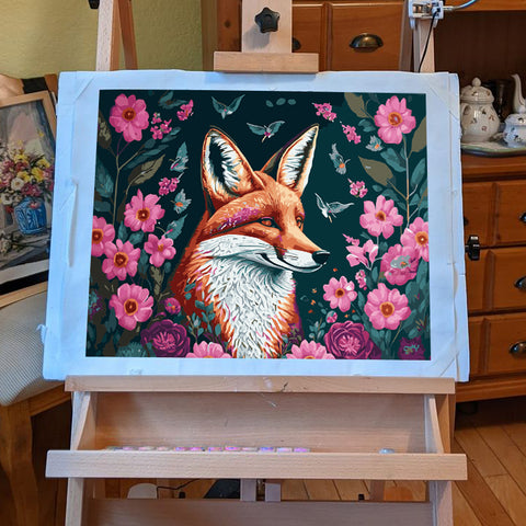 VIVA™ DIY Painting By Numbers - Deer in flowers (16x20 / 40x50cm