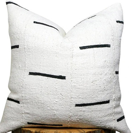 White mudcloth pillow | ObsessedHOME