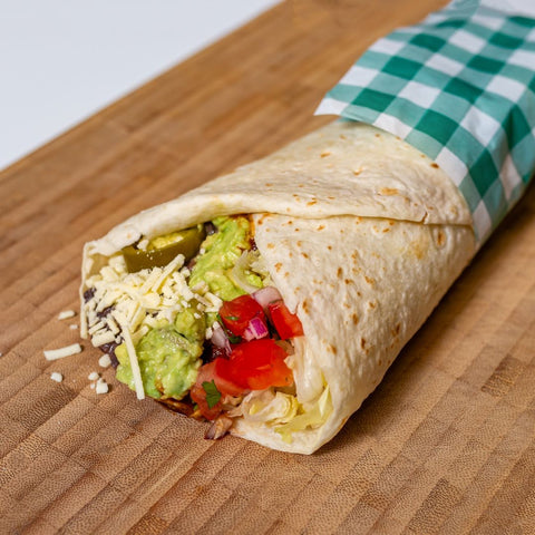 Mexican vegan black bean burrito