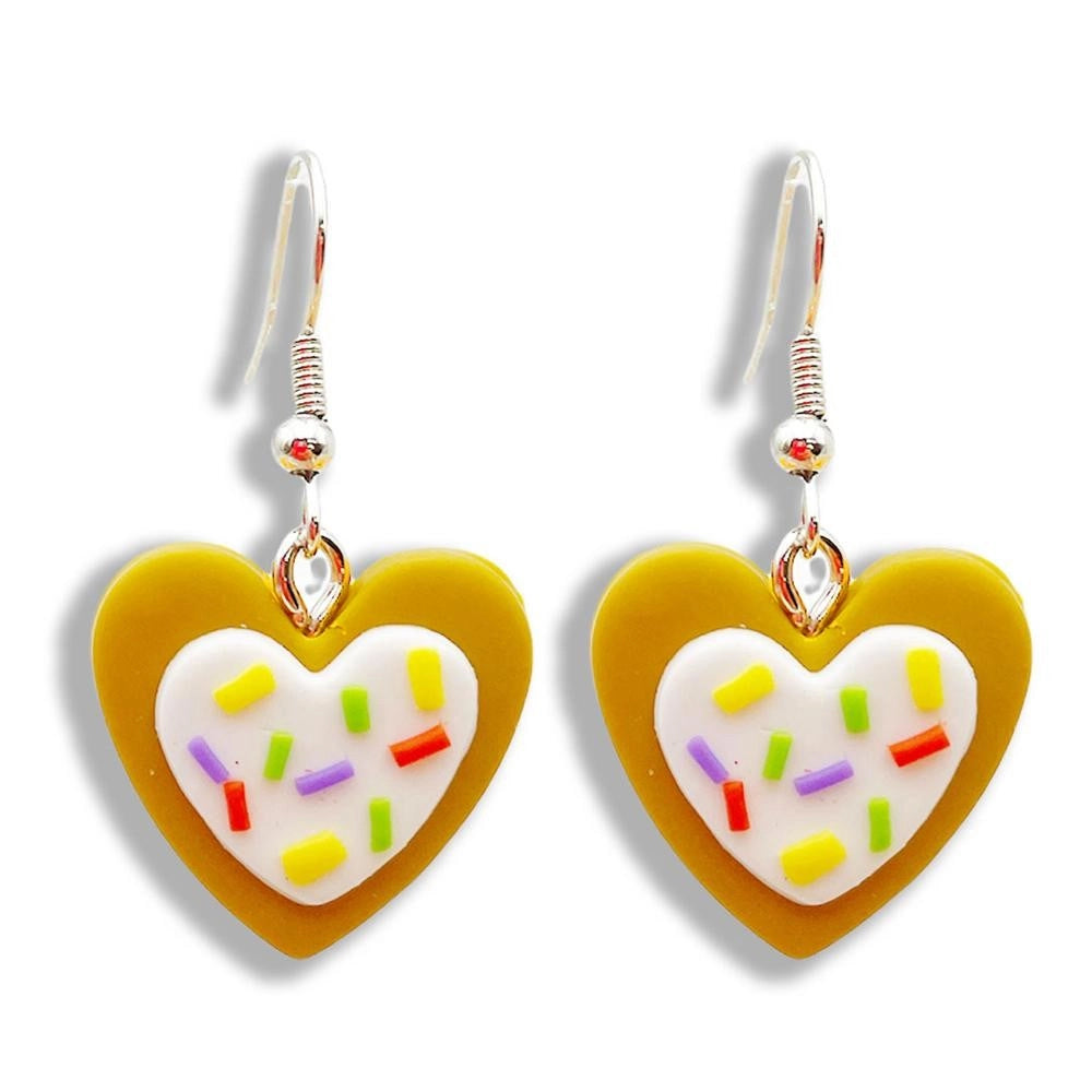 Wholesale polymer Clay Heart Cookie Sprinkles Drop Earrings Long