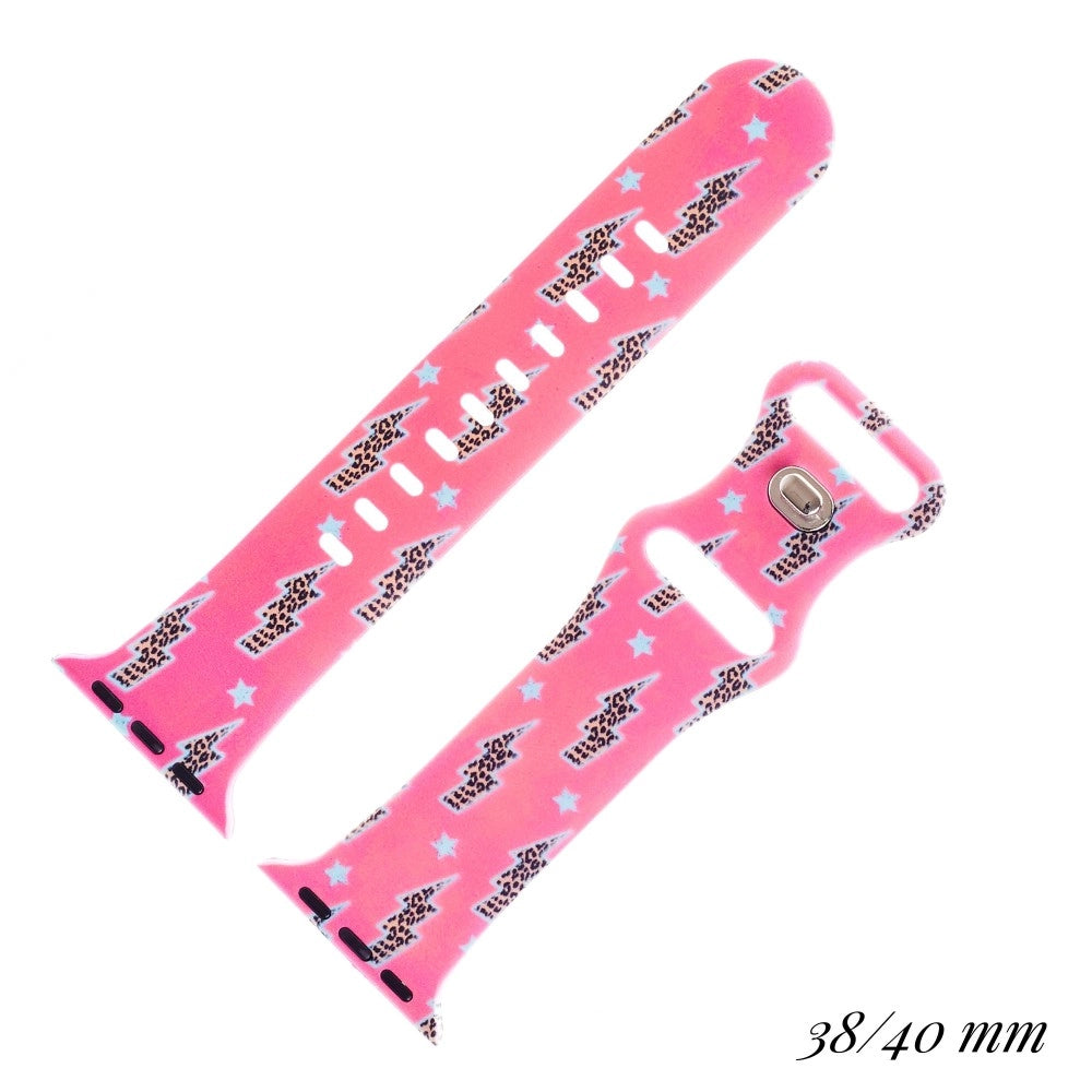 Wholesale animal Print Lightning Bolt Silicone Printed Smart Watch Band Smart Wa