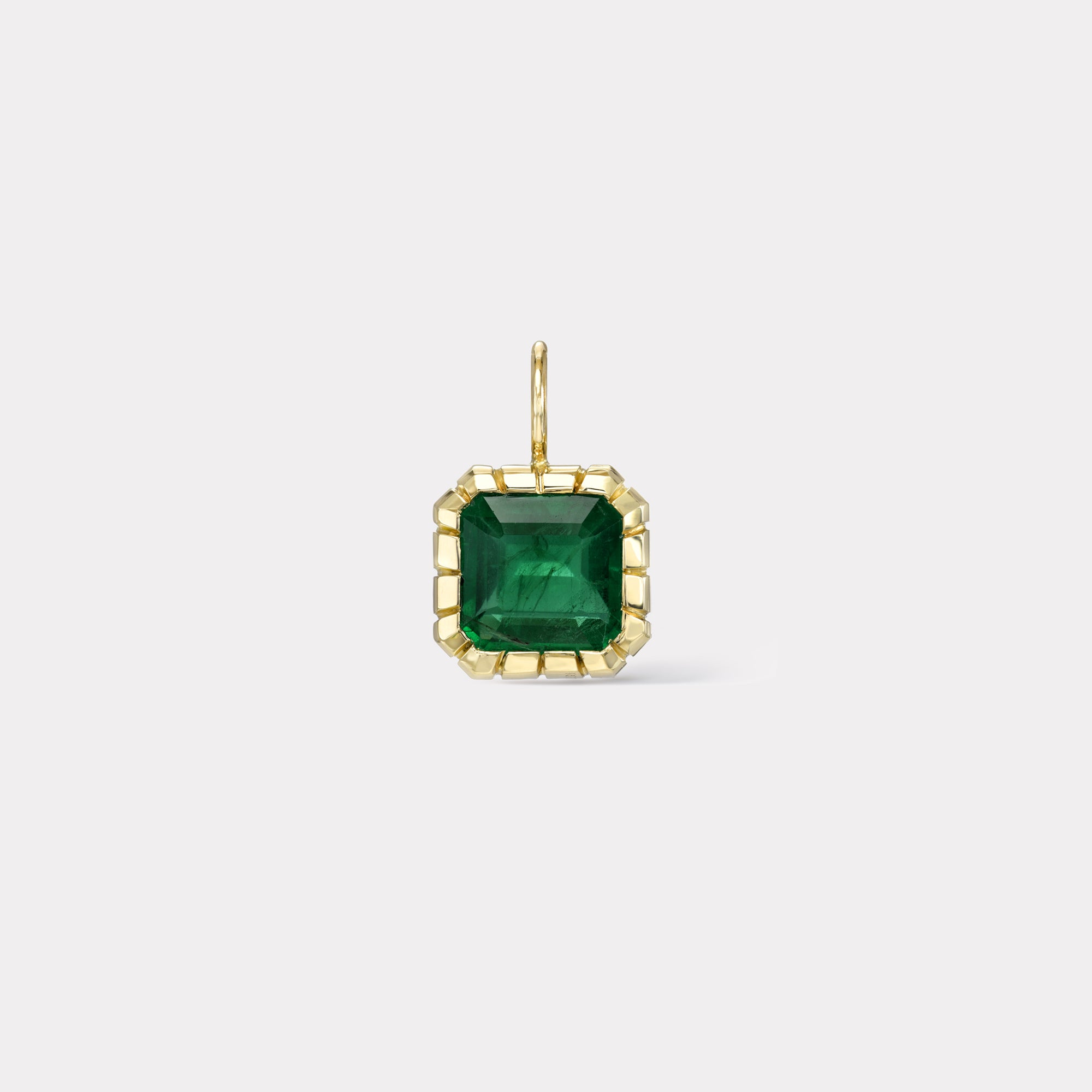 One of a Kind Emerald Heirloom Bezel Charm