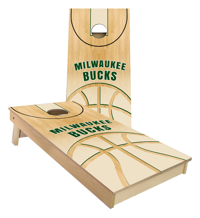 Milwaukee Bucks Basketball Court Cornhole Boards ...