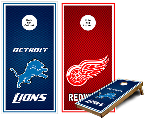 Detroit Throwback Lions Football Cornhole Wraps/Skins - Set of 2