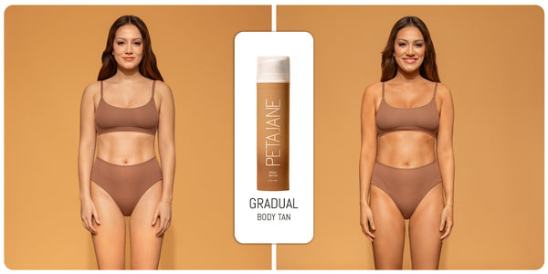Body Gradual tan before and after