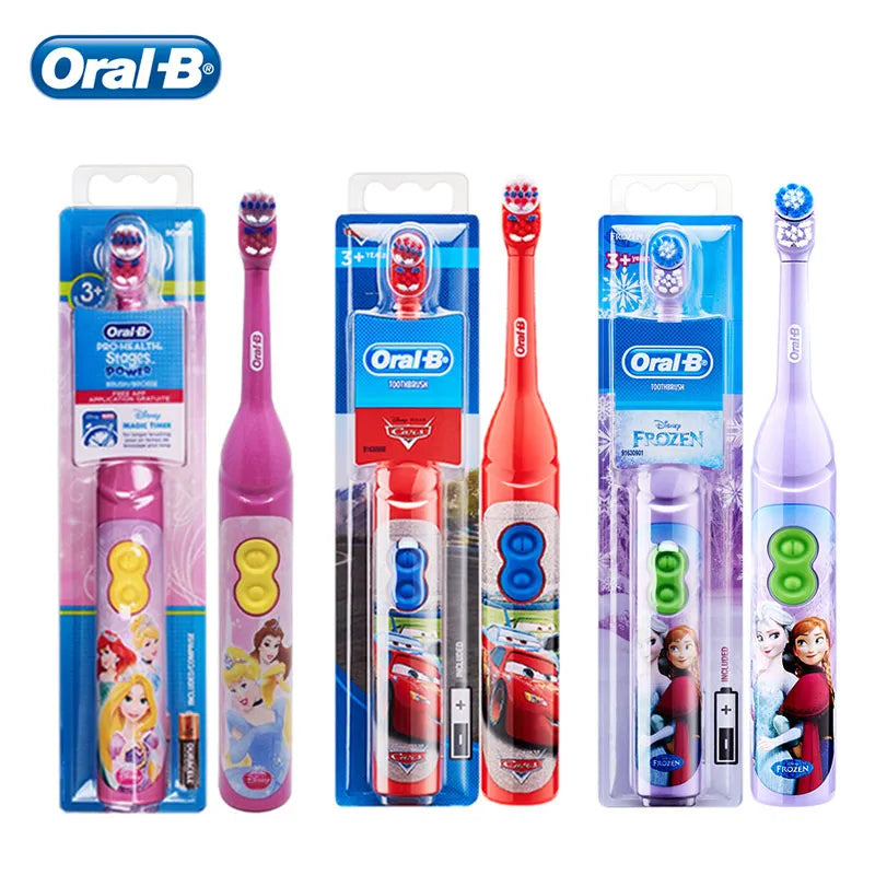 Electric Toothbrush Double Cleaning Soft Gum Care Bristle Anti-Slip Holder Teeth Brush For Kids Battery Powered