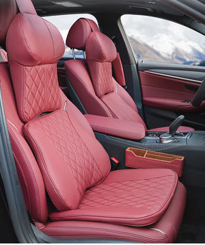 Embroidered leather car neck pillow set -  Artyshop