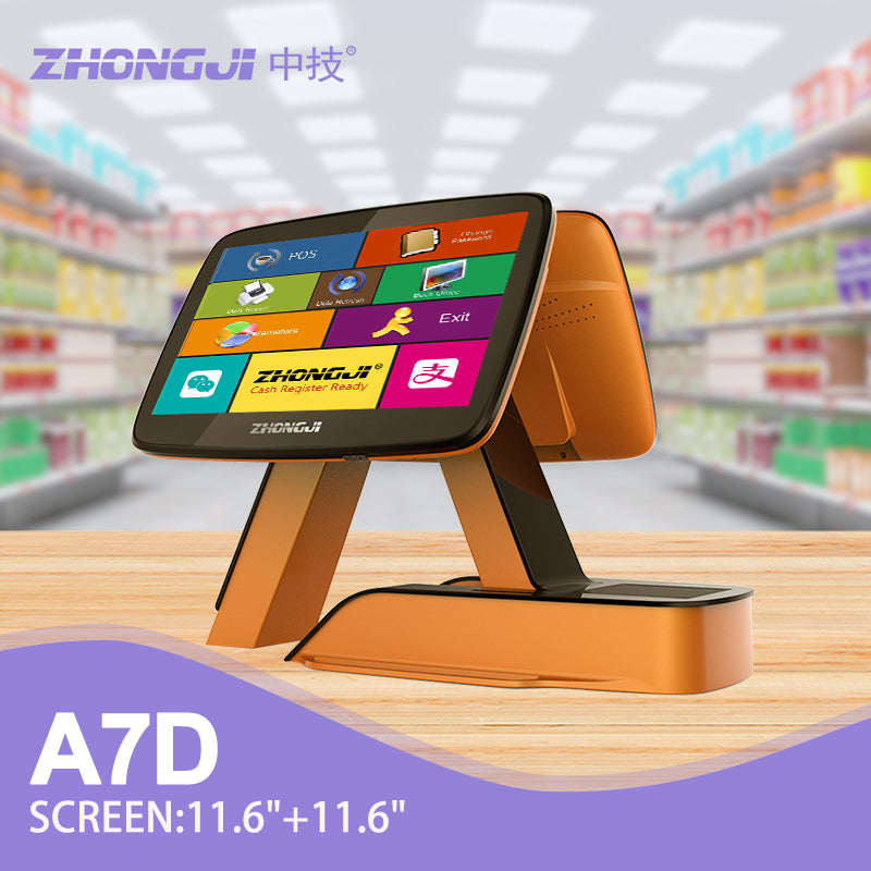 ZHONGJI® A7D(11.6) POS System Dual 11.6" Touch Screen Stylish Su-Style Design for Retail/Restuarant