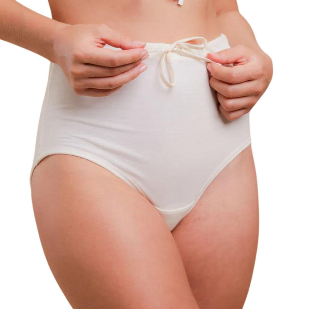 100% Organic Cotton Women's Latex Free Panties - Waist Briefs - 2 Pack