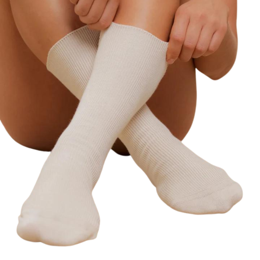 100% Organic Cotton Crew Socks for Adults (Lightweight) -2 Pack - Eczema-safe products