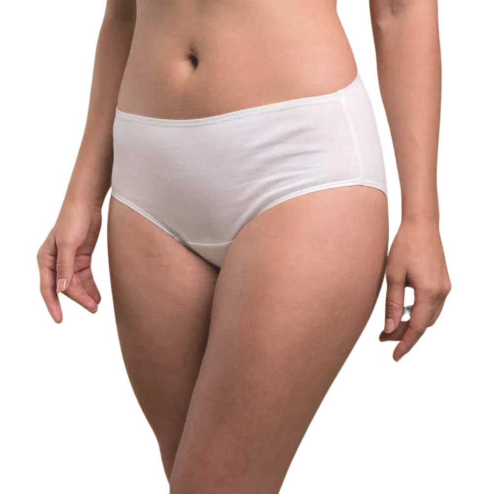 Cottonique Women's Hypoallergenic High-Cut Panty made from 100% Organic  Cotton (2/pack) (4, Melange Brown) at  Women's Clothing store