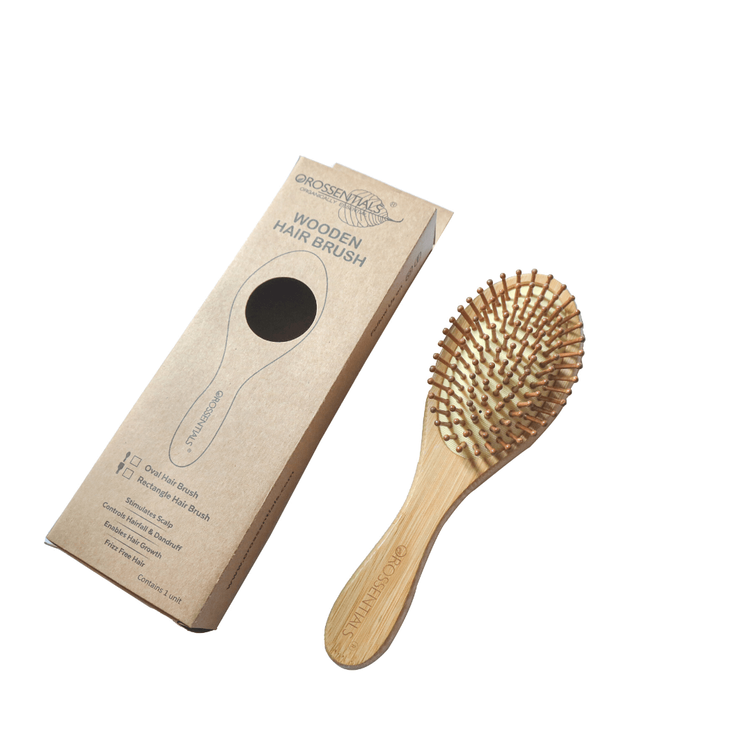 Wooden Hair brush Combo- Set of 2 (Rectangle & oval small)