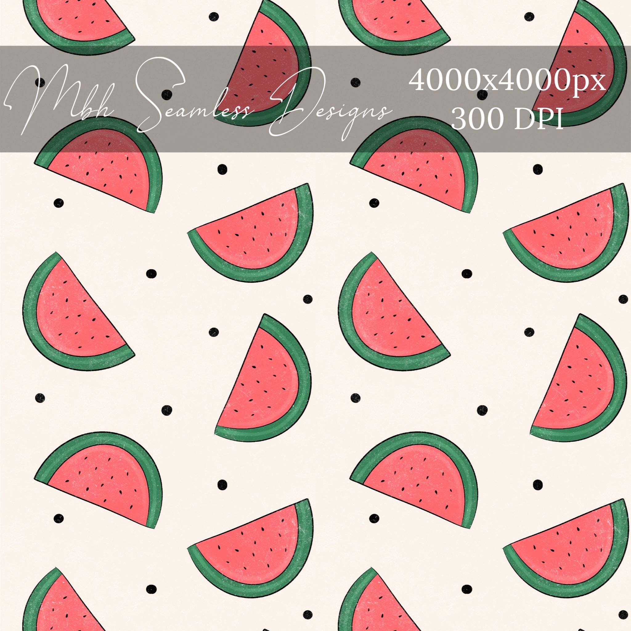 Watermelon Summer Dots Seamless Pattern