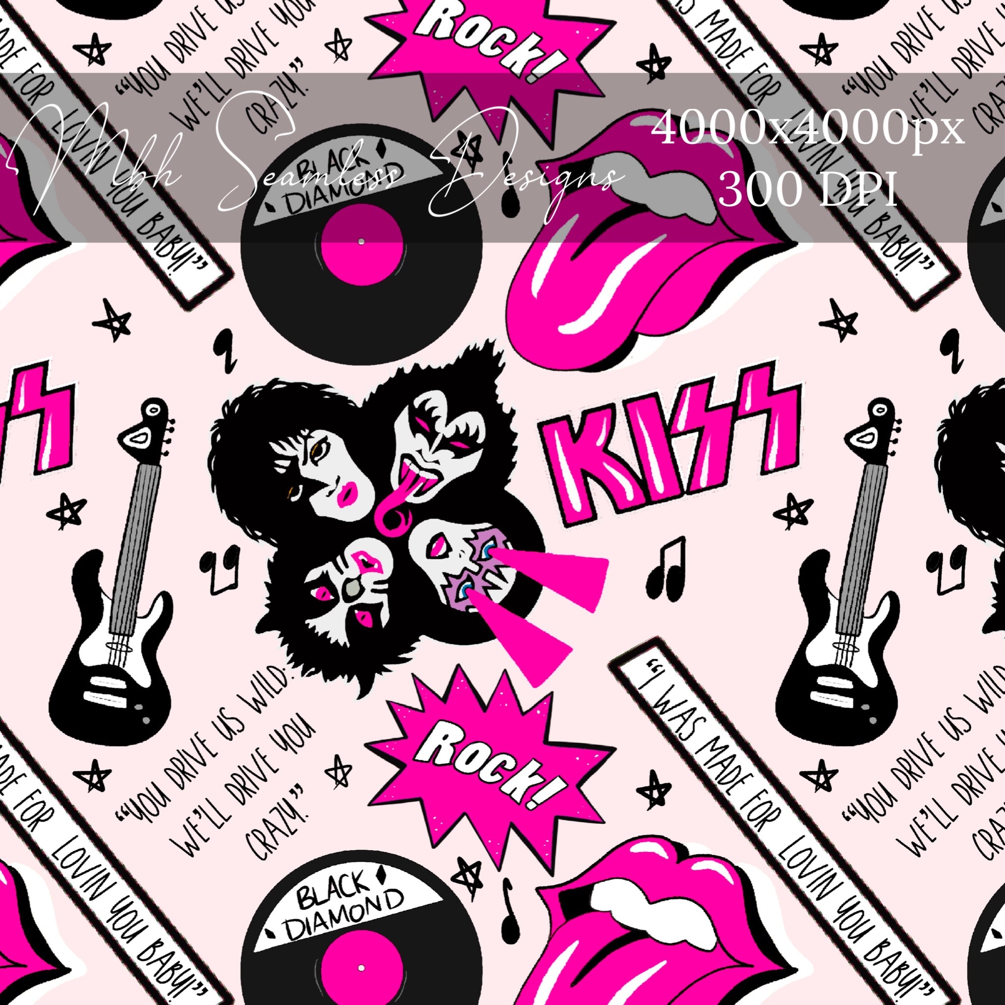 Kiss Pink Seamless Pattern