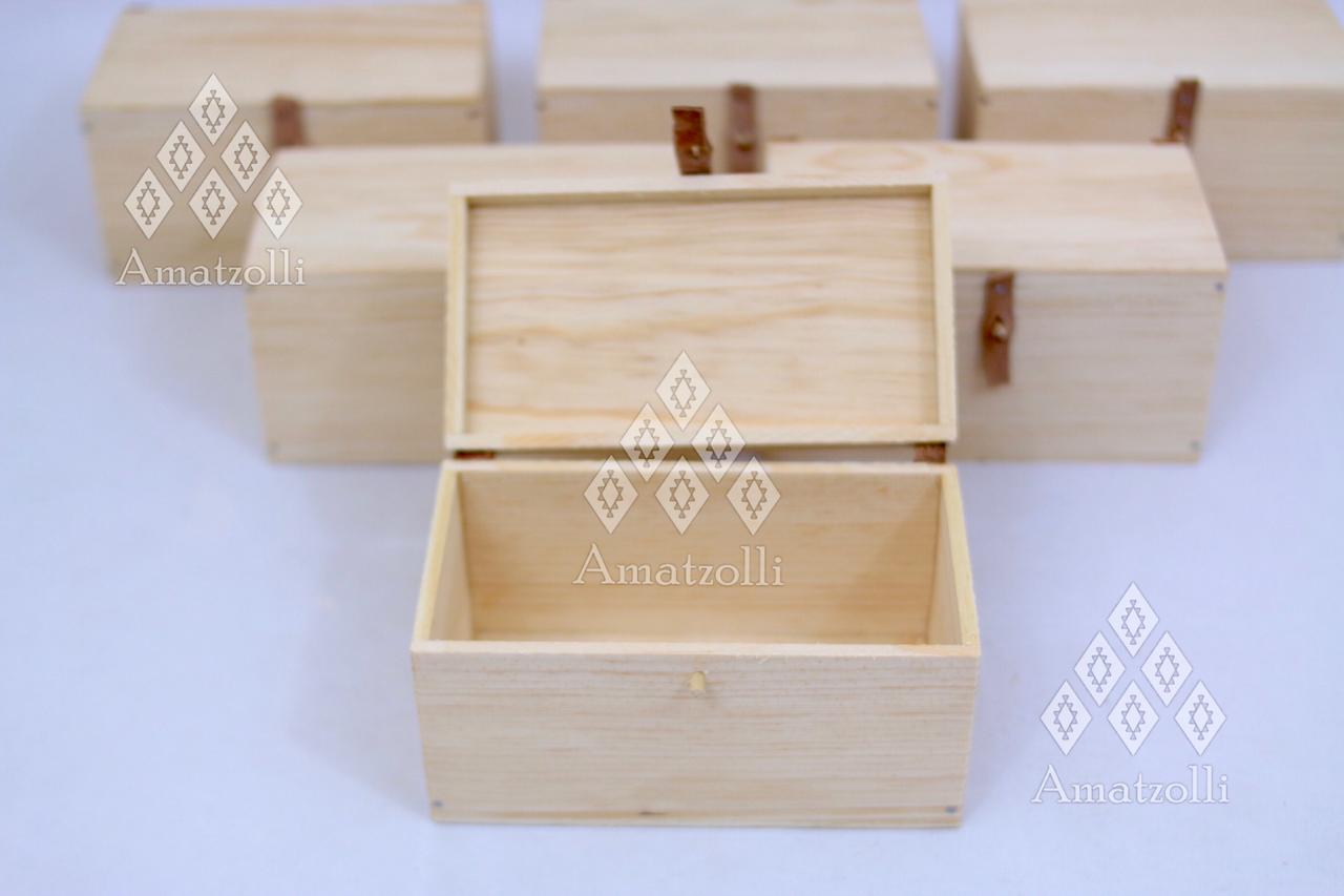 LOTE DE 6 Cajas de Madera Artesanales Mexicanas modelo Mediano – Amatzolli®