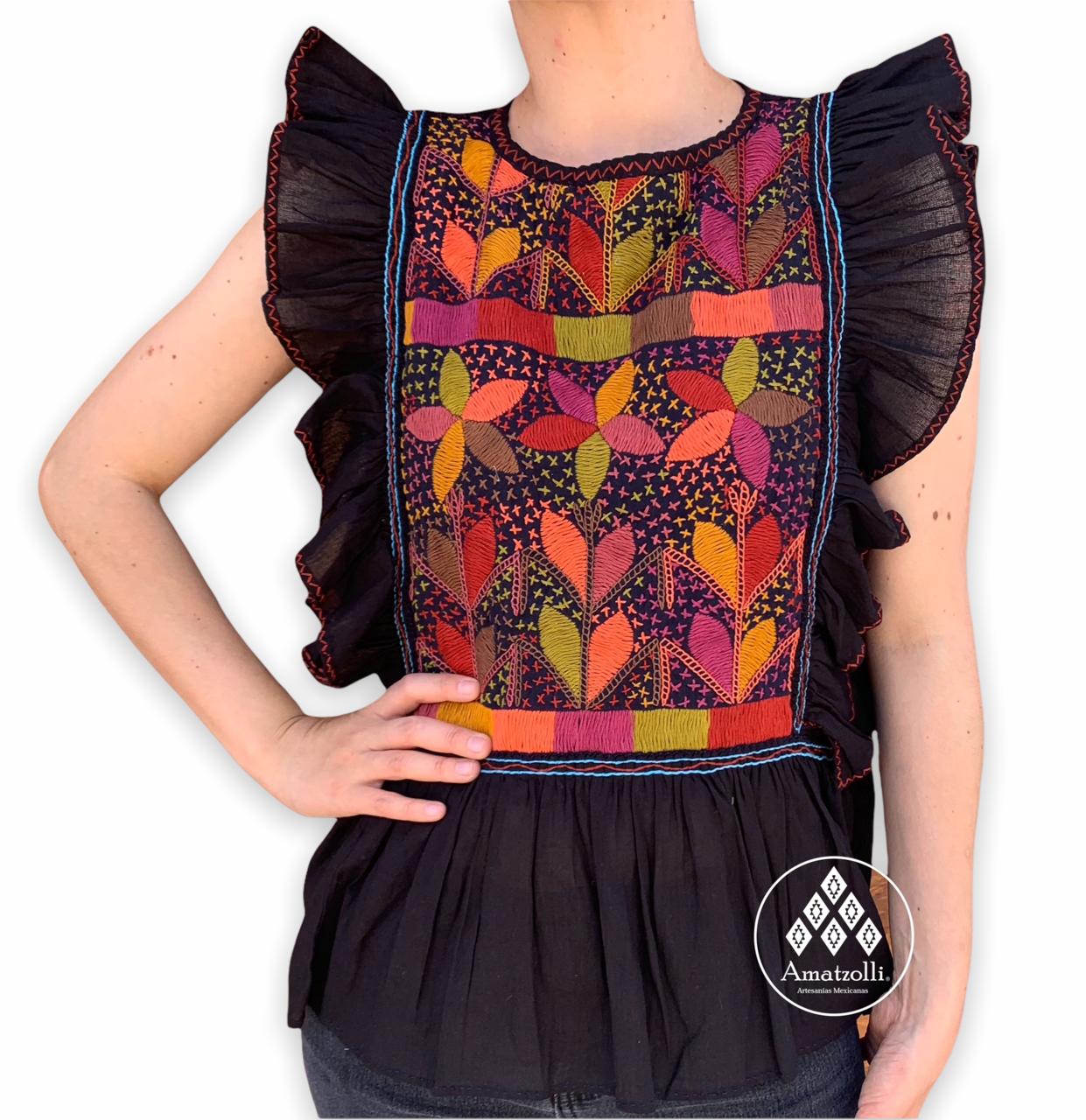 Blusa Artesanal Mexicana modelo Esmeralda – Amatzolli®