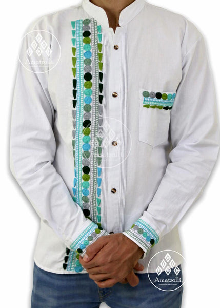 Guayabera Camisa Mexicana Manga Larga Mod Chetumal Amatzolli