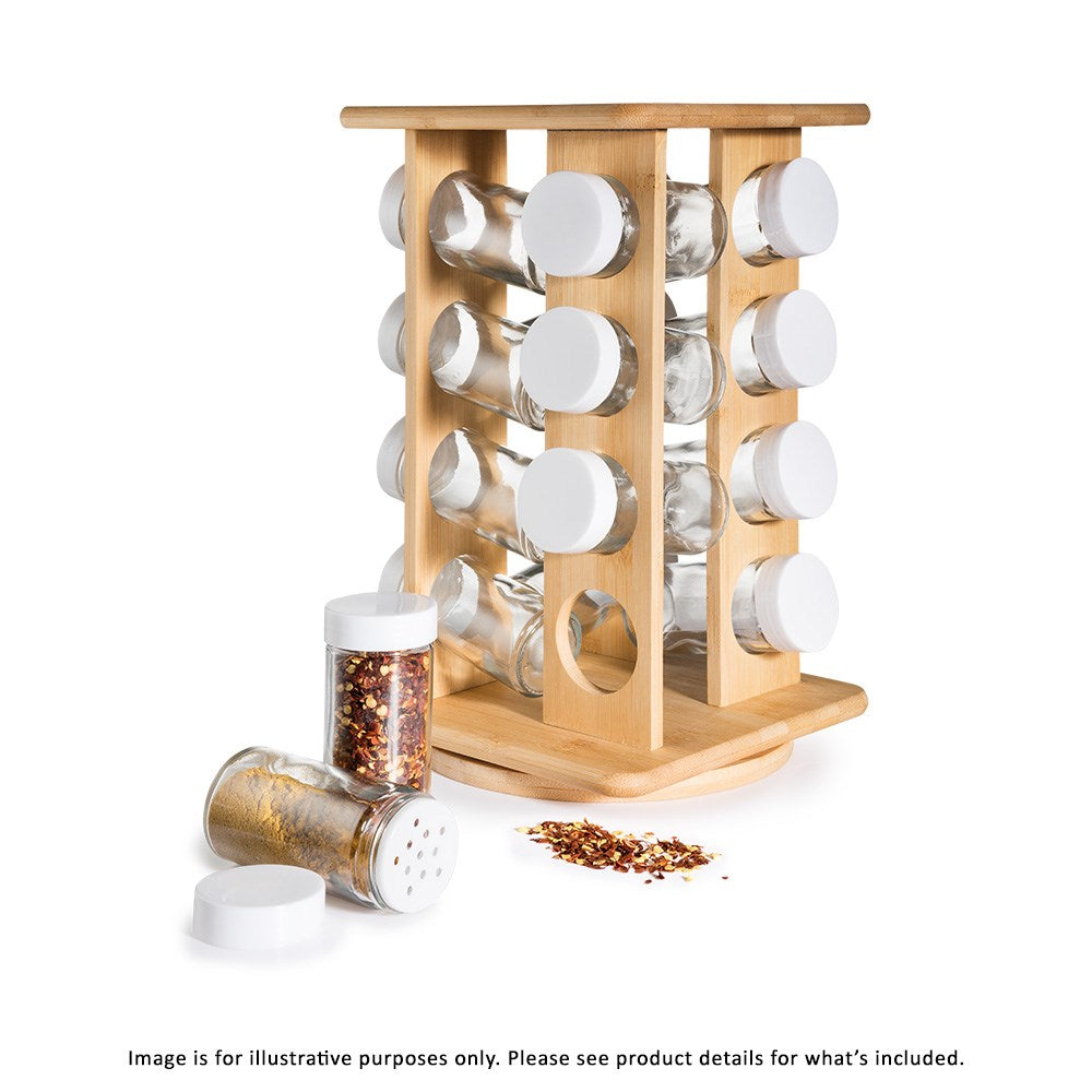 Dunelm Bamboo Rotating Spice Rack