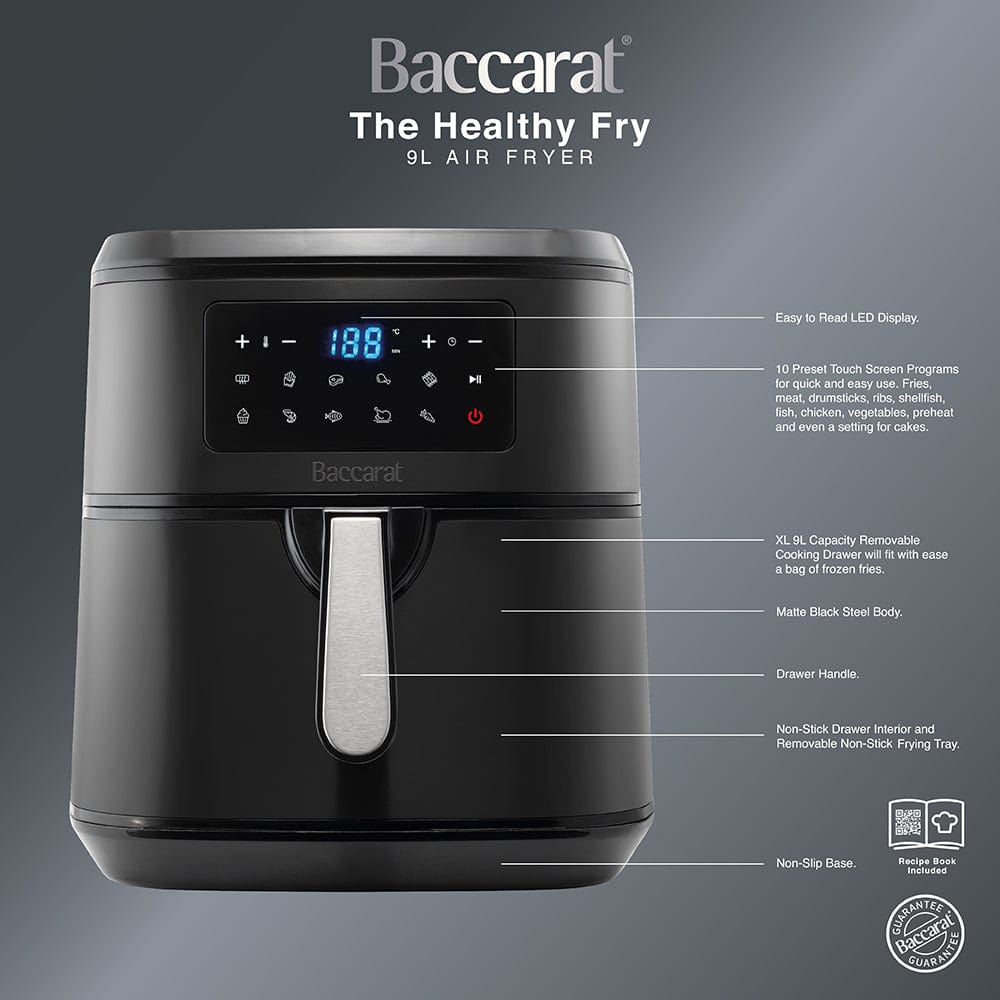 Baccarat The Healthy Fry 9L Air Fryer Black - Robins Kitchen