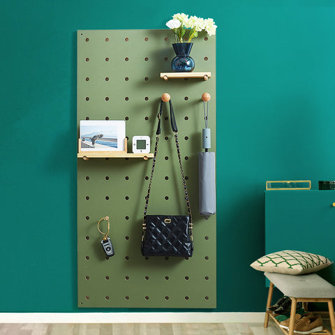 wooden-pegboard-clothes-storage