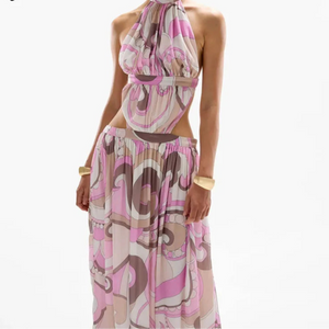 Halter Neck Cutout Maxi Dress - Moda Moxie