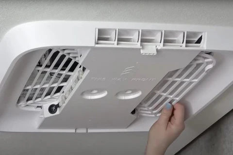 Clean the RV air conditioner filter before replacing it
