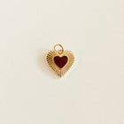 Gold Red filled heart