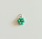 Small gold turquoise bead flower