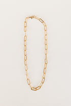 Gold chunky paperclip necklace