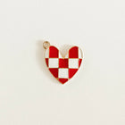 Gold red & white checkered hear
