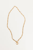 Gold figaro toggle clasp necklace