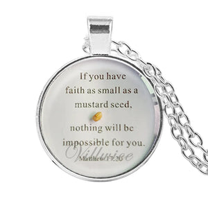Matthew 17:20 Faith As Small As A Mustard Seed Necklace Epoxy Pendant Scripture Necklaces Christian Jewelry Gifts - INSPIRGRAM STORE