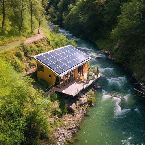 Off-grid home with micro hydro power