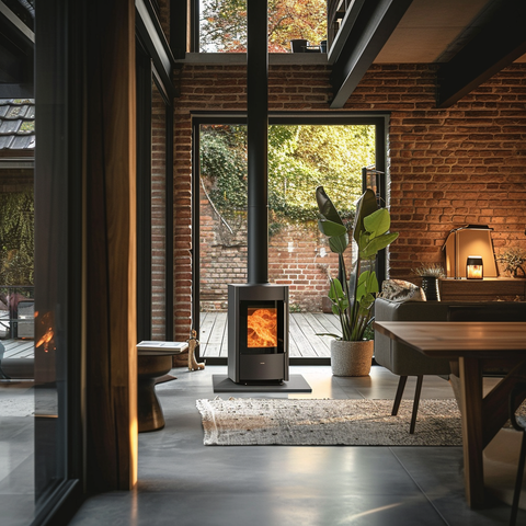 Wood Stove in a home