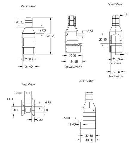 Stone Age 24" Fireplace Kit Standard Series Drawings