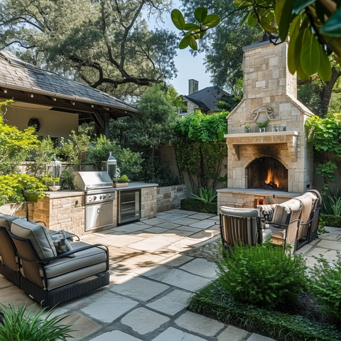 Outdoor fireplace kits