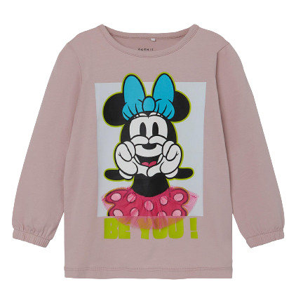 Name it T-shirt med Lange Ærmer - Minnie Mouse - Violet ice str. 104