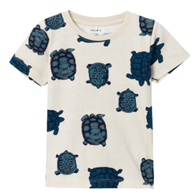 Name it T-shirt - Jeppe - Skildpadder - Peyote Melange str. 92