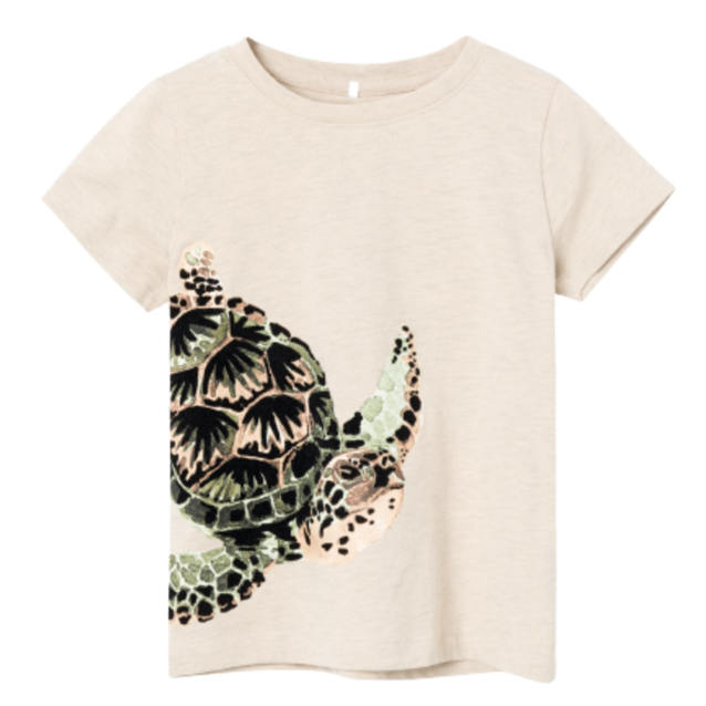 Name it T-shirt med Struktur - Jesa - Skildpadde - Peyote Melange str. 104