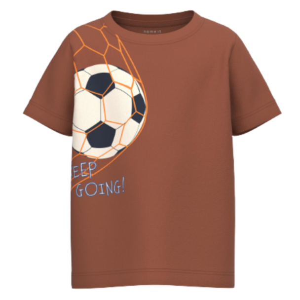 Name it T-shirt - Kads - Fodbold - Coconut Shell str. 104