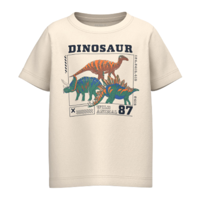 Name it T-shirt - Kads - Dinosaur - Whitecap Gray str. 86