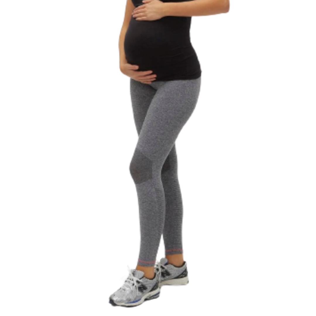 #3 - Mamalicious Graviditet Træningsleggings - Gråmeleret str. S/M