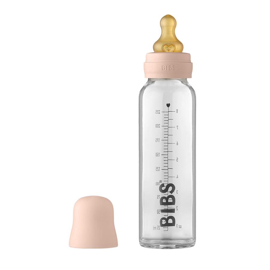 Bibs Glas Sutteflaske - Latex - 225 ml. - Blush