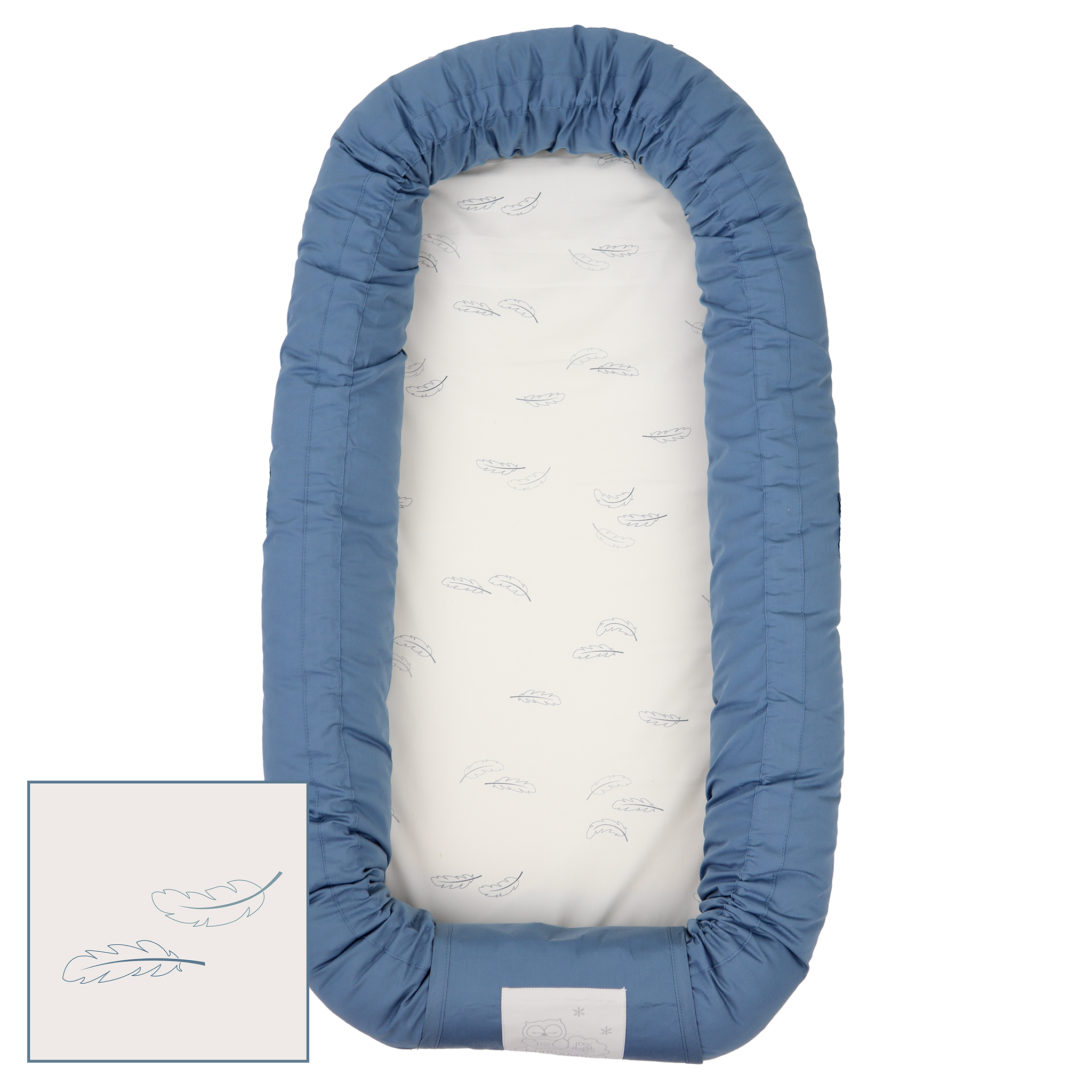 Mamamilla Babynest med Fossflakes Fyld - Dusty Dark Blue