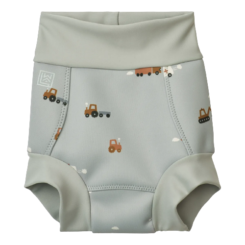 Liewood Blebadebukser i Neopren - Valentin Nappy - Vehicles / Dove Blue str. 80