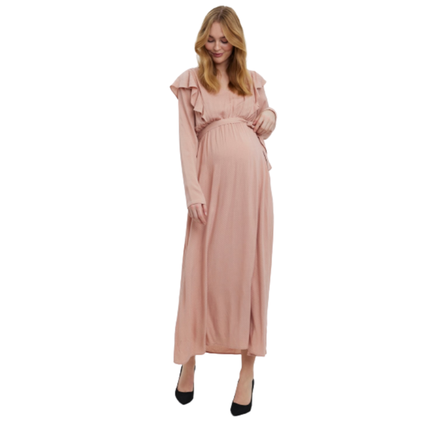 Mamalicious Beca Mary Maxi Kjole  Misty Rose str. L